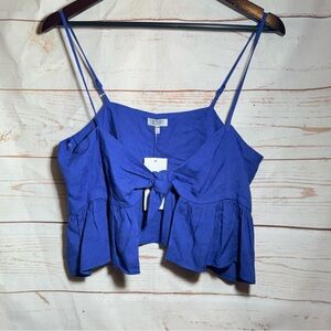 Tobi • Crop Top • Tie Front • Medium • Blue • NWT